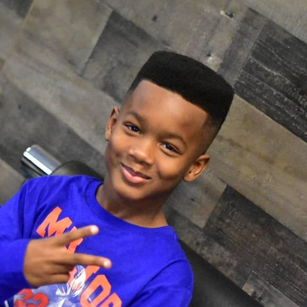 Young black child boy with high top fade