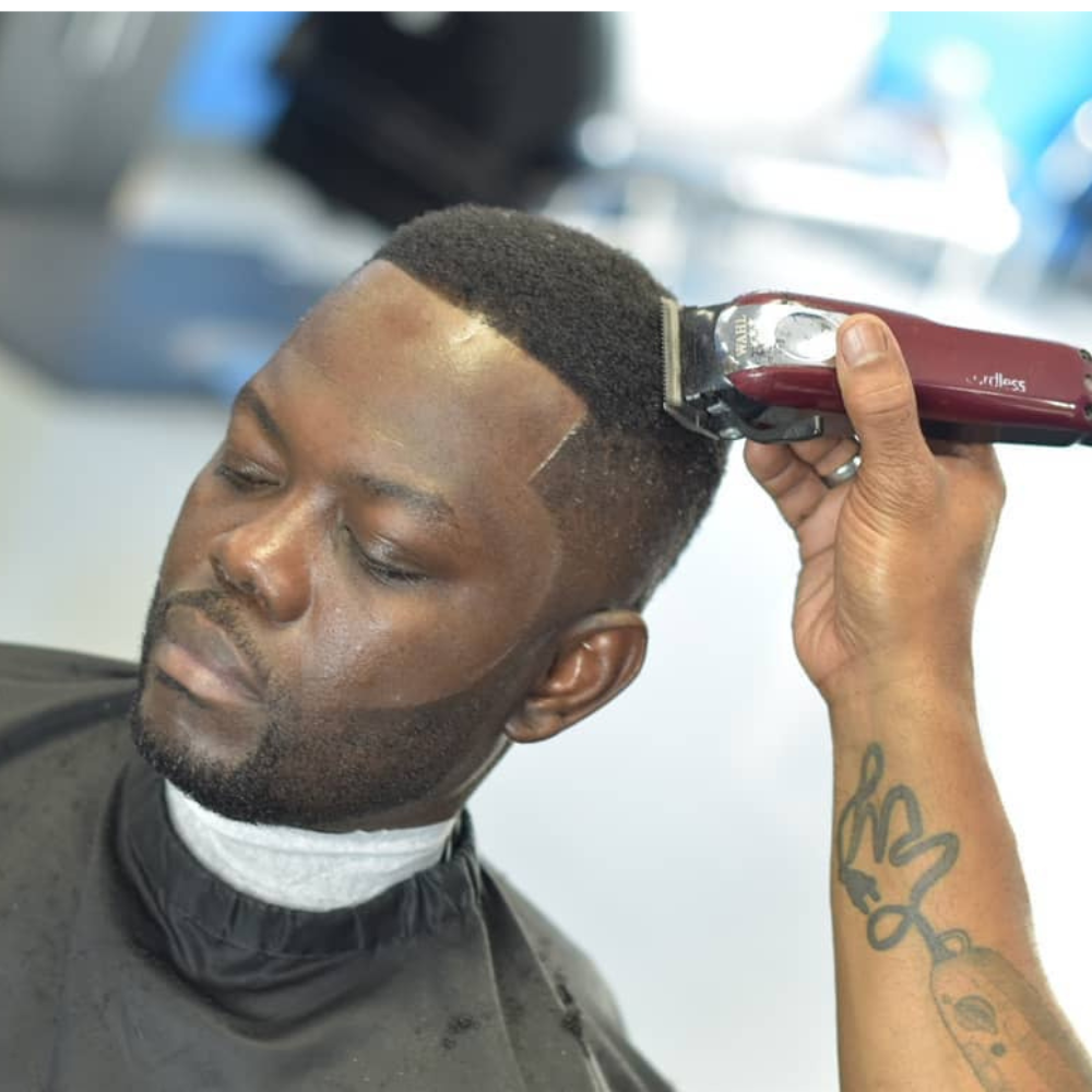 young black male with clean lineup