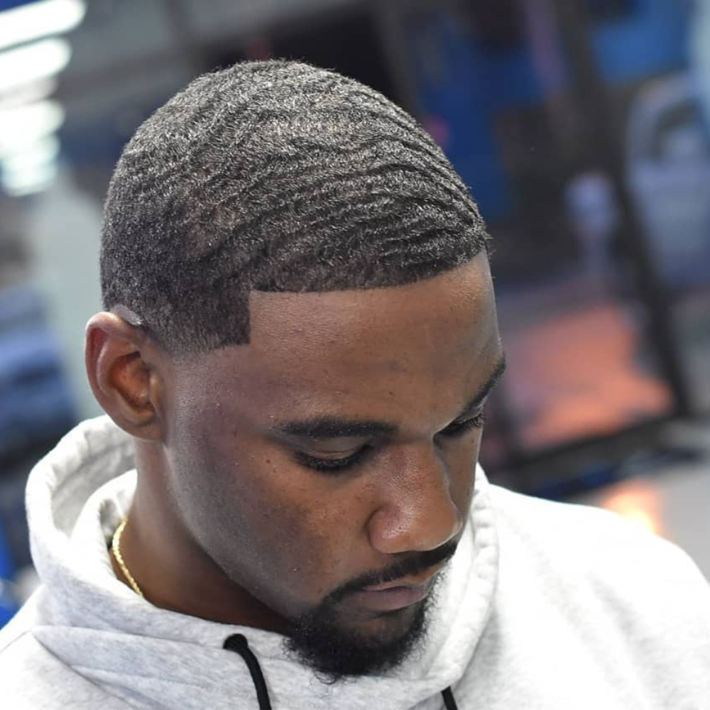 black male with waves and lineup